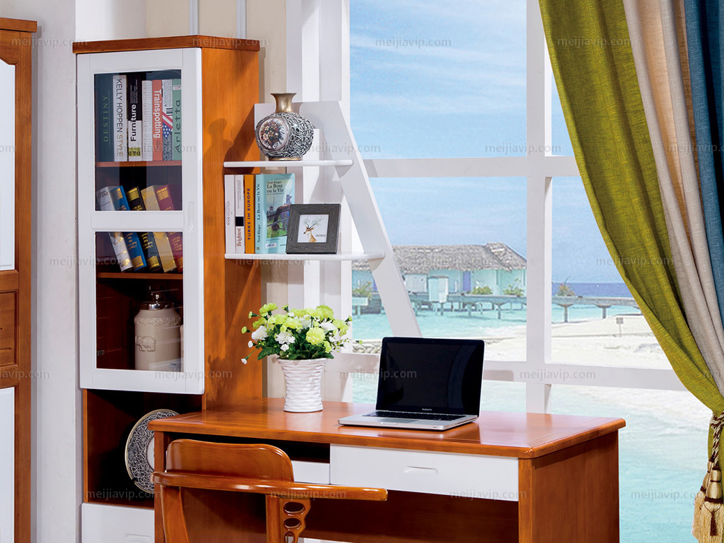 【儿童柜类】汉鼎 地中海蓝色连体书柜【图片,价格,商品参数】 - 唯美