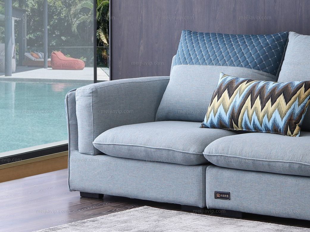 家百利 北欧布艺沙发组合 现代小户型北欧简约 精品沙发蓝色经典款